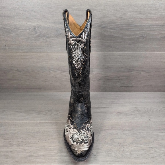 OLD GRINGO ERIN 13" Boots crackel black leather embroidered boho RTL 595 NIB 10 - Picture 7 of 11